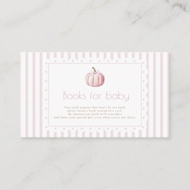 Pink Pumpkin Books for Baby Enclosure Card (Front)