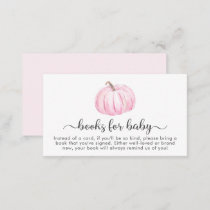 Pink Pumpkin Books For Baby Girl Shower Enclosure Card