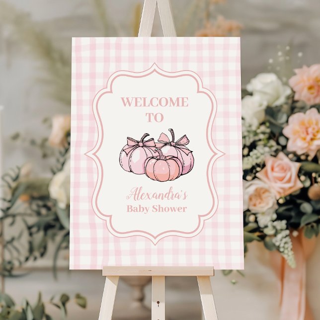 Pink Pumpkin Bow Girl Baby Shower Foam Board (Creator Uploaded)