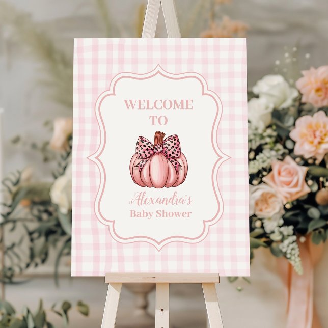 Pink Pumpkin Bow Girl Baby Shower Foam Board (Creator Uploaded)