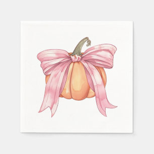 Pink Pumpkin Bow Napkins