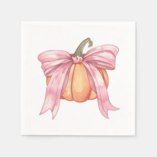 Pink Pumpkin Bow Napkins