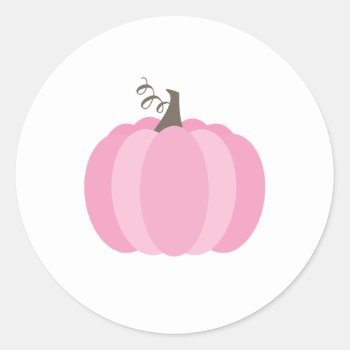 Pink Pumpkin Classic Round Sticker by DearHenryDesign at Zazzle