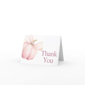 Pink Pumpkin Coquette Baby Shower Thank You Card