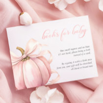 Pink Pumpkin Coquette Bow Baby Shower Books Baby Enclosure Card