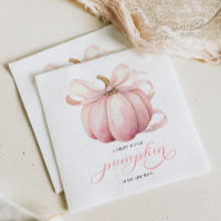 Pink Pumpkin Coquette Bow Baby Shower