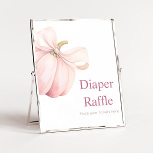 Pink Pumpkin Coquette Diaper Raffle Sign