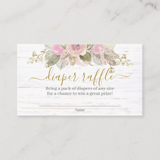 Pink Pumpkin Diaper Raffle Enclosure Card (Front)