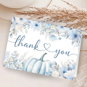Pink Pumpkin Fall Baby Shower Folded Thank You  Card