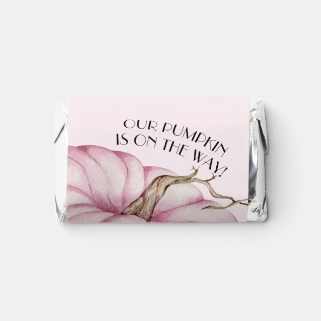 Pink Pumpkin Fall Baby Shower Hershey's Miniatures (Front)