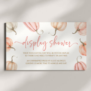 Pink Pumpkin Fall Bridal Shower Display Shower Enclosure Card