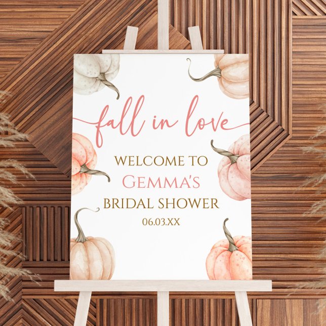 Pink Pumpkin Fall Bridal Shower Welcome Sign (Creator Uploaded)