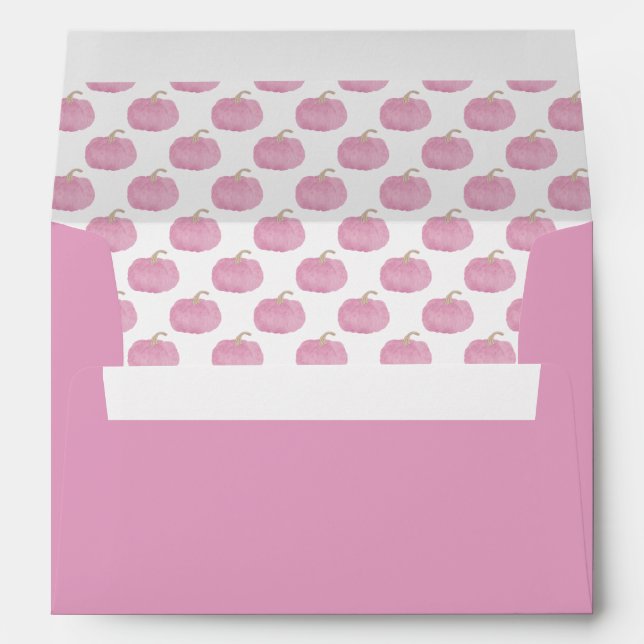Pink Pumpkin Fall Envelope with Liner (Back (Bottom))