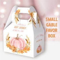 Pink Pumpkin Fall Girl Baby Shower Favor Box