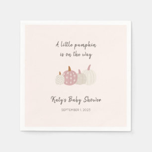 Pink Pumpkin FallBaby Shower Girl Cocktail Napkins