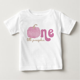 Pink Pumpkin First Birthday Baby Shirt