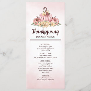 Pink Pumpkin  Floral Thanksgiving Menu