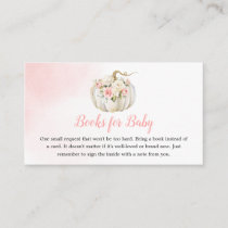 Pink Pumpkin Girl Baby Shower Book Request Enclosu Enclosure Card