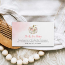 Pink Pumpkin Girl Baby Shower Book Request Enclosu Enclosure Card