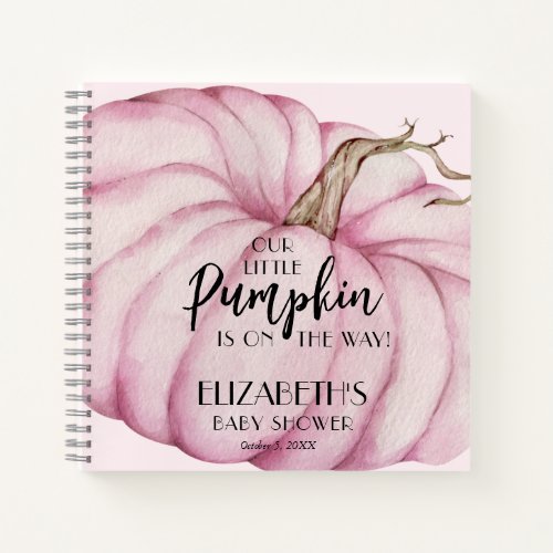 Pink Pumpkin Girl Baby Shower Guest Book