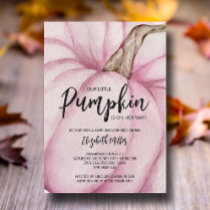 Pink Pumpkin Girl Baby Shower Invitation