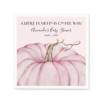 Pink Pumpkin Girl Baby Shower Napkins