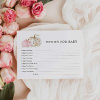 Pink Pumpkin Girl Baby Shower Wishes for Baby Card