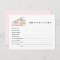 Pink Pumpkin Girl Baby Shower Wishes for Baby Card