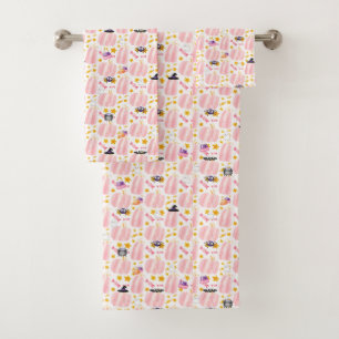 Pink Pumpkin Halloween Bath Towel Set