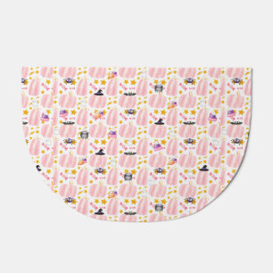 Pink Pumpkin Halloween  Doormat