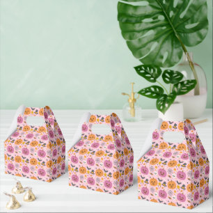 Pink Pumpkin Halloween Pattern Favor Boxes