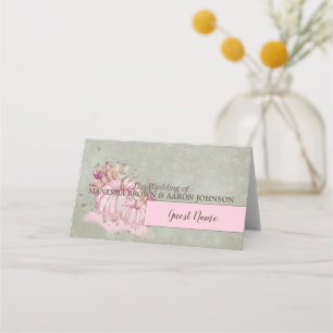Pink Pumpkin Harvest Fall - Place Card