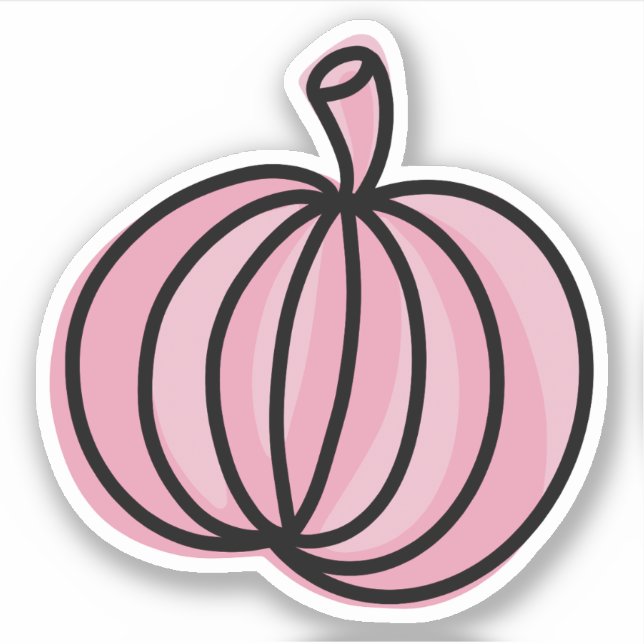 Pink Pumpkin Illustration Sticker (Front)