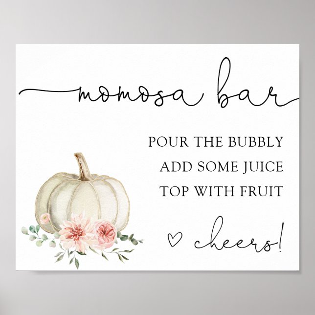 Pink Pumpkin Momosa Bar Drink Sign (Front)