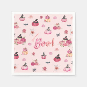 Pink Pumpkin Paper Plate Napkins