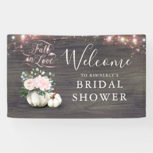 Pink Pumpkin Rustic Fall Bridal Shower Welcome Banner