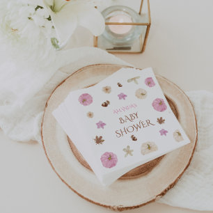 Pink Pumpkin Simple Baby Shower Napkins