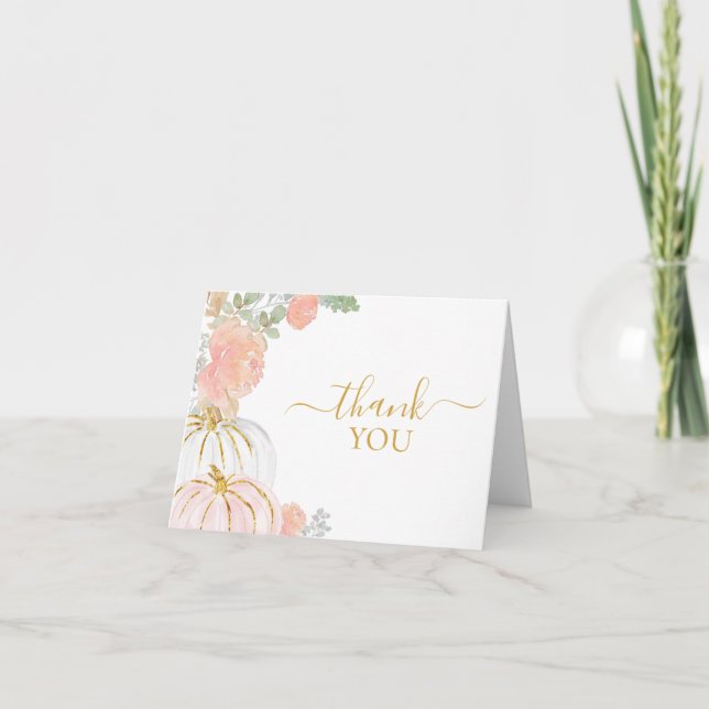 Pink Pumpkin Thank You Card (Front)