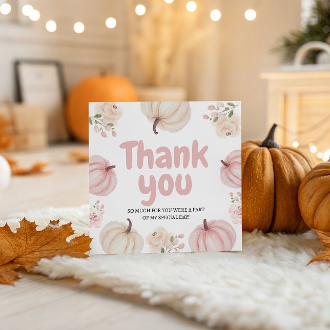 Pink Pumpkin Thank You Gift Tag (Creator Uploaded)