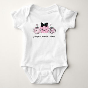 Pink Pumpkin Thanksgiving  Baby Bodysuit