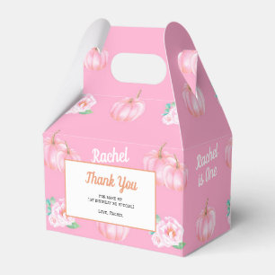 Pink Pumpkin themed birthday party Favor Boxes