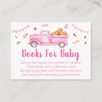Pink Pumpkin Truck Baby Shower Book Request Enclosure Card