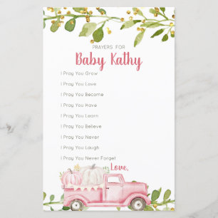 Pink Pumpkin Truck Love Prayers for Baby Sign