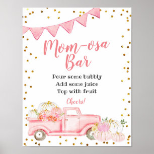Pink Pumpkin Truck Mimosa Bar Signage Poster