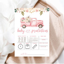 Pink Pumpkin Truck Predictions For Baby Card