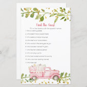 Pink Pumpkin Truck Watercolor Find the Guest game (Front/Back)