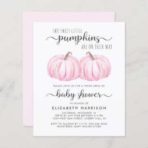 Pink Pumpkin Twin Girls Drive By Baby Shower