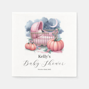 Pink Pumpkin Watercolor Fall & Autumn Napkins