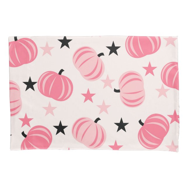 Pink Pumpkin Y2K Cute Fruit Fall Floral Botanical  Pillow Case (Front)