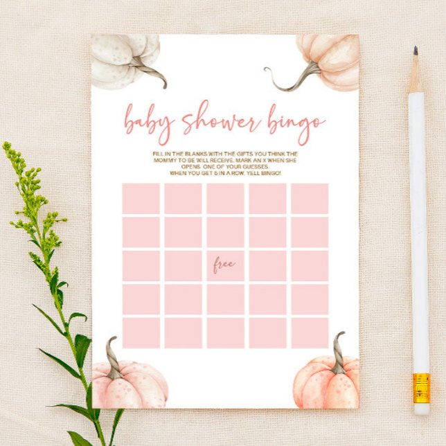 Pink Pumpkins Fall Bingo Baby Shower Game (Creator Uploaded)